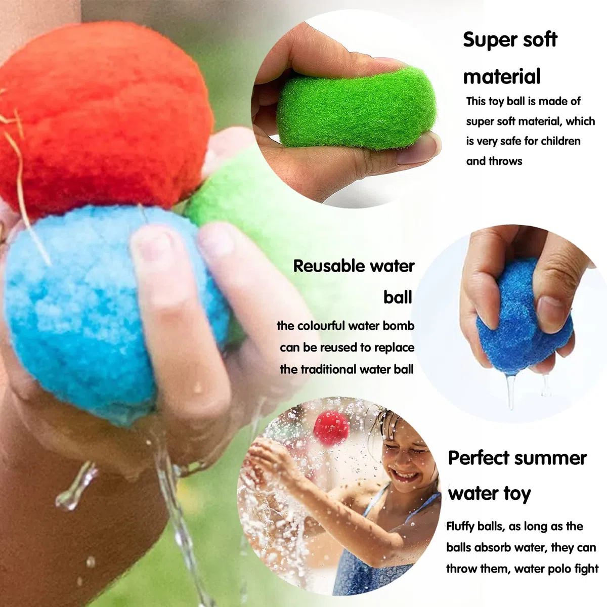 50 Pezzi Bombe d'acqua riutilizzabili, 30/40/50 Pezzi Bombe da Acqua Palloncini Facile da Riempire, Diametro 5 cm,Bombe d Acqua per Bambini,Adatti per Estivi Piscina Spiaggia Giardino Palloncini Gioco