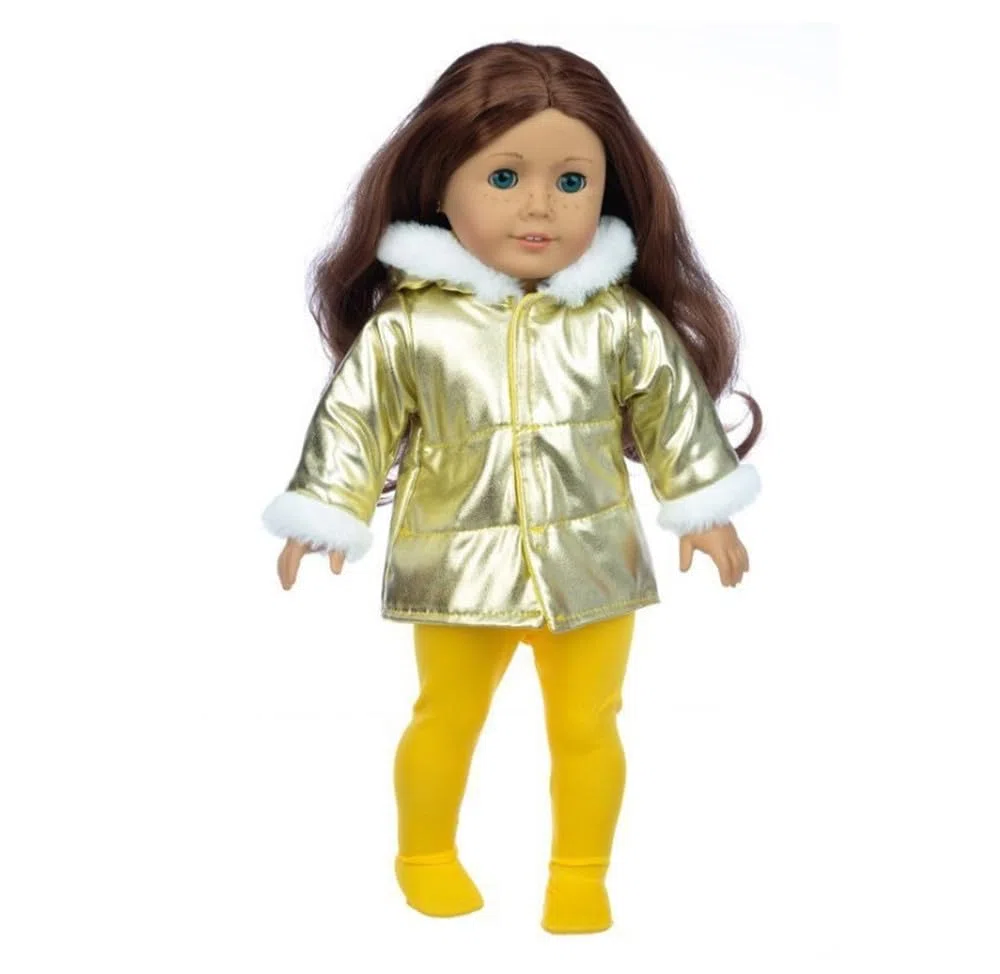 NIXNUT Vestiti per Bambole Abito Invernale Cappotto Lungo Soprabito Collant e Pantaloni per Bambola American Girl da 18 pollici