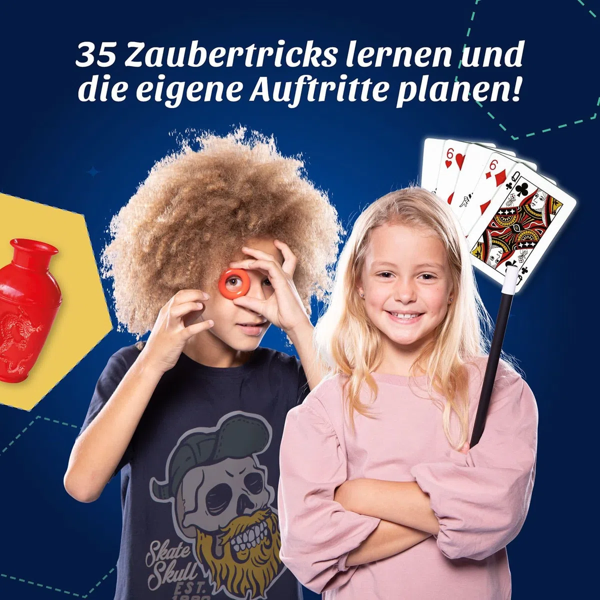 KOSMOS Magic Fun - Kit di Magia per Bambini 8+ Anni, 35 Trucchi di Magia, Istruzioni Illustrate e Video Online