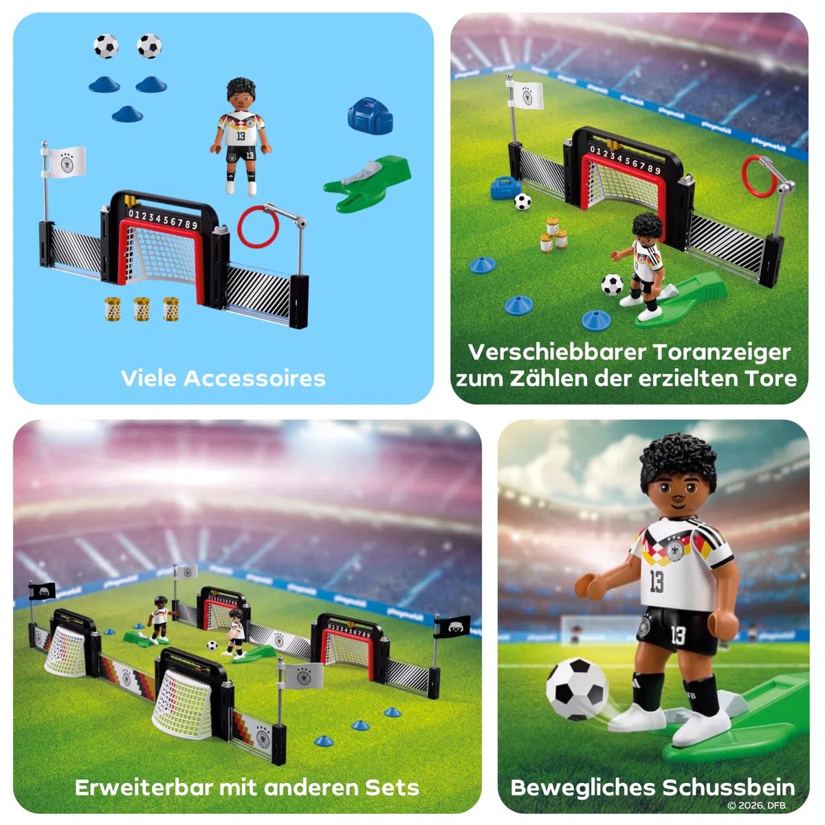 PLAYMOBIL | DFB | Stazione di allenamento Nmecha | Set da gioco di calcio | Figure da calcio | 72255