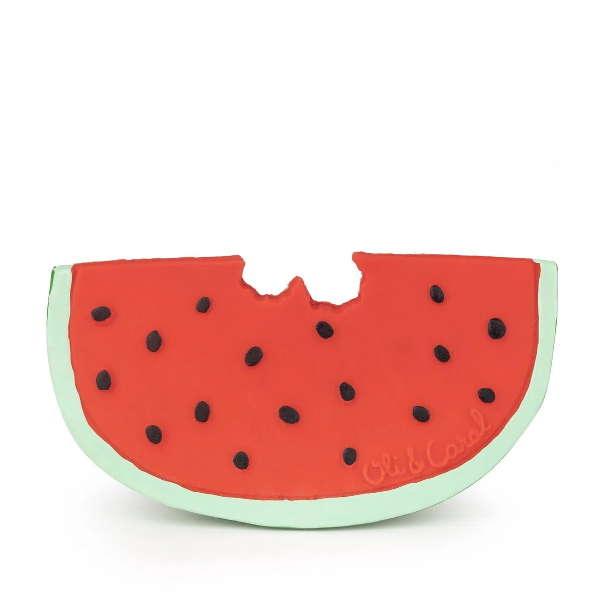 Oli & Carol - Massaggiagengive per neonato in gomma naturale - Regalo per neonato 0 3 6 mesi, 1 anno - Wally the Watermelon