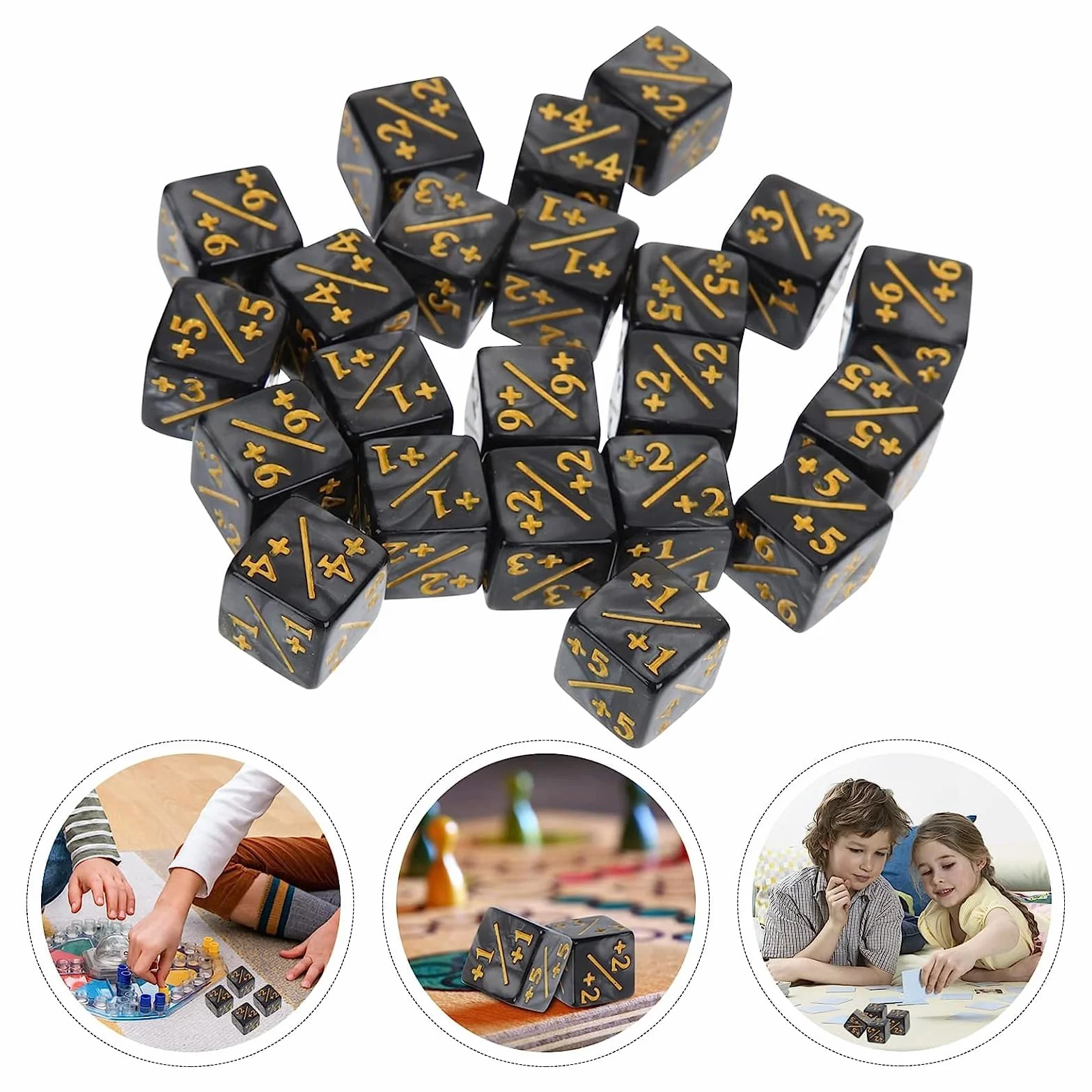 24 Pezzi Contatori di Dadi MTG di Gettone Dadi Fedeltà D6 Cubo con Borse Compatibile con MTG, CCG, Accessori per Gioco di Carte, 2 Stili