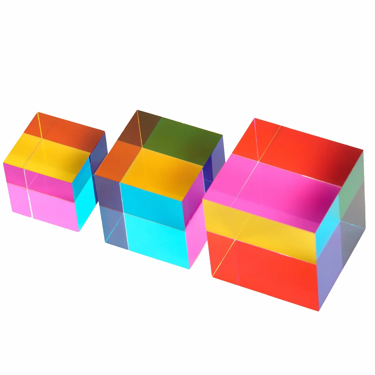 CMY Mixing Color Cube, Prisma cubo Acrilico da 60 mm (2.36 Pollici), CMYcube per Arredamento casa o Ufficio, Giocattoli STEM/Steam, cubo per l'apprendimento della Scienza…