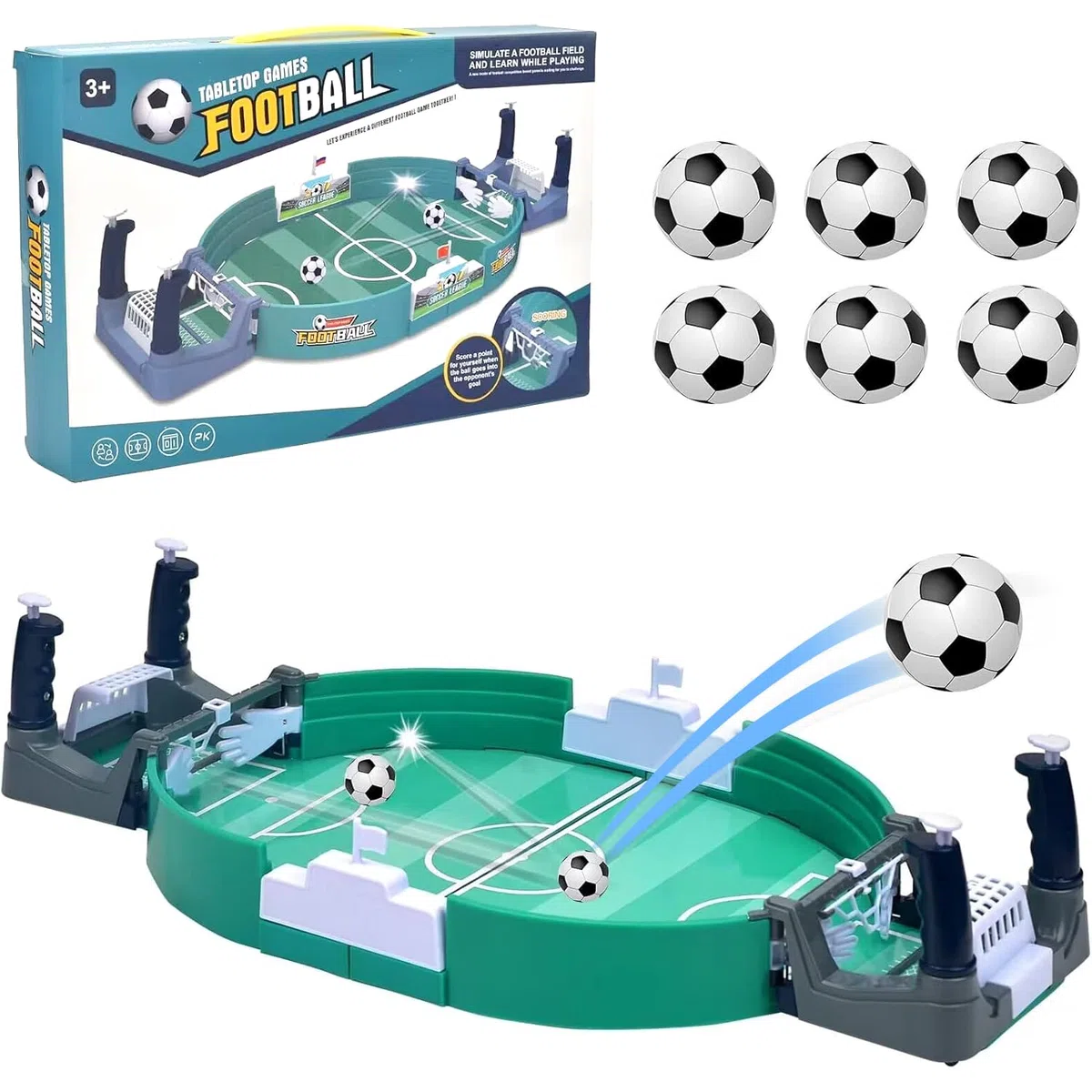 Calcio Balilla Bambini con 6 Palloni da Calcio, Calcetto Balilla Mini Biliardino Bambini Giocattolo da Tavolo da Calcio per Due, Tavolo Desktop Regalo Bambino 7 8 9 10 Anni Maschio
