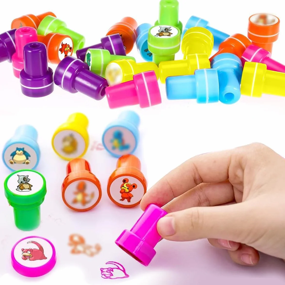 LGZIN Timbri per Bambini, Set di 24 Timbri Bambini, Timbrini Lavabili per Bambino, per Piccoli Regali per Bambino, Natale, Feste, Compleanni dei Bambi-Ni