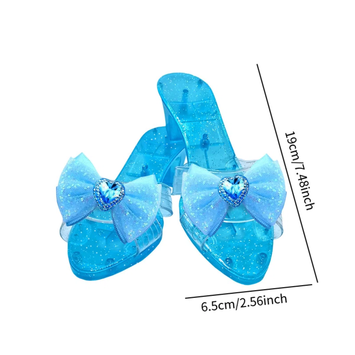 Scarpe da Principessa con Fiocco, Scarpe Tacco Bambina, Sandali in Gelatina per attività di Gioco di Ruolo Come Spettacoli Teatrali O Eventi Cosplay, Blu