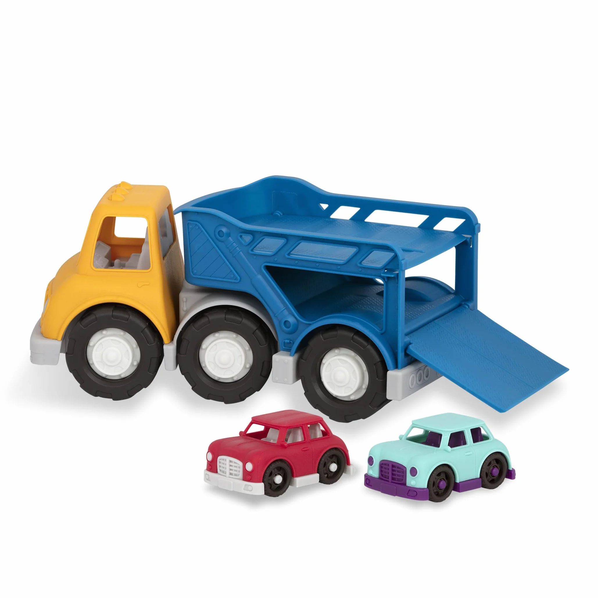 Battat - Camion trasportatore Giocattolo e 2 Auto Giocattolo - Gioco di finzione - 12 Mesi +