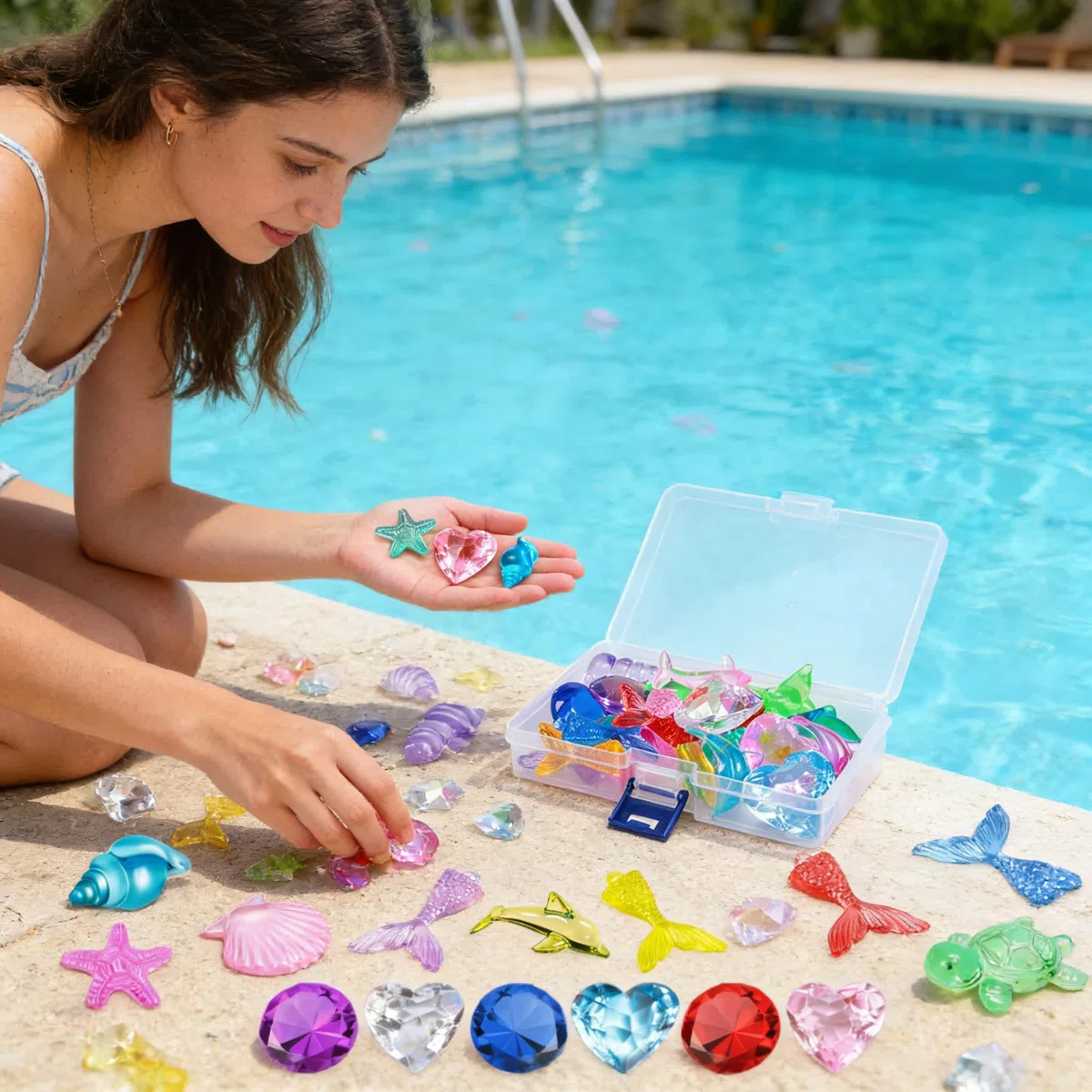 SelfTek Gemme per Immersione Subacquea, 26 Pezzi Piscina Diving Gems, Pietre Preziose, Ideale per Feste Estive, Feste in Piscina