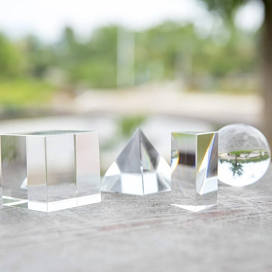 HDCRYSTALGIFTS Set di 4 prismi ottici K9 da 50 mm per fotografia, con panno per la pulizia, per insegnare, giocare, fotografare