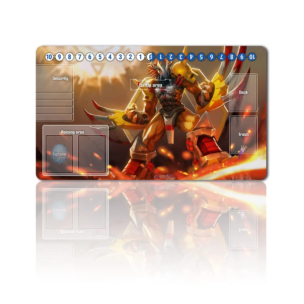 Four leaves Set di tappetini da gioco per tavola Digimon con borsa, tappetino da tavolo per gioco di carte TCG Dimensioni 60 x 35 cm compatibile con mouse pad MTG TCG Digimon con zone per carte