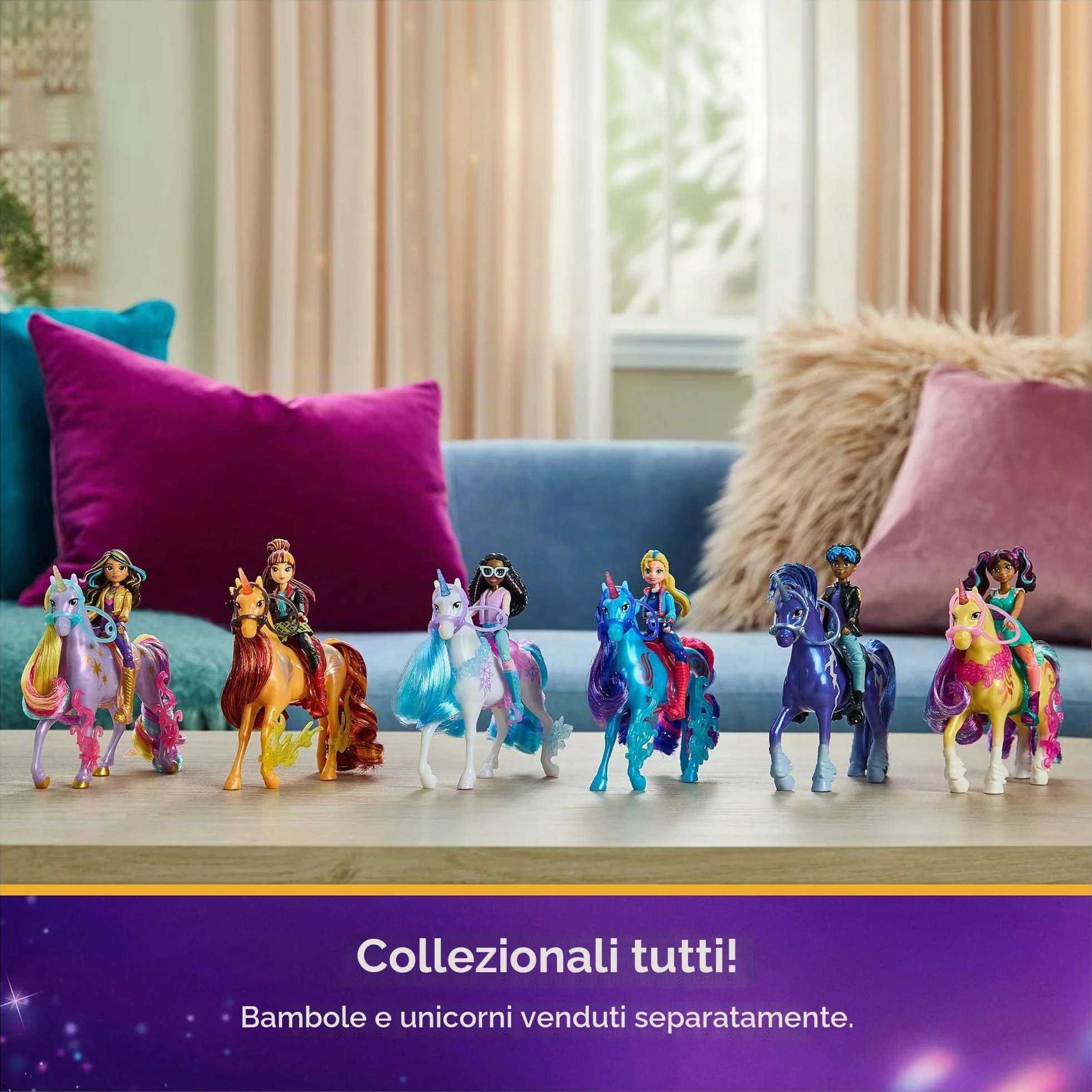 Unicorn Academy Set – Rory e Unicorno Storm con vera criniera e coda e spazzola, circa 12 cm personaggi originali della popolare serie Netflix, per bambini dai 4 anni in su
