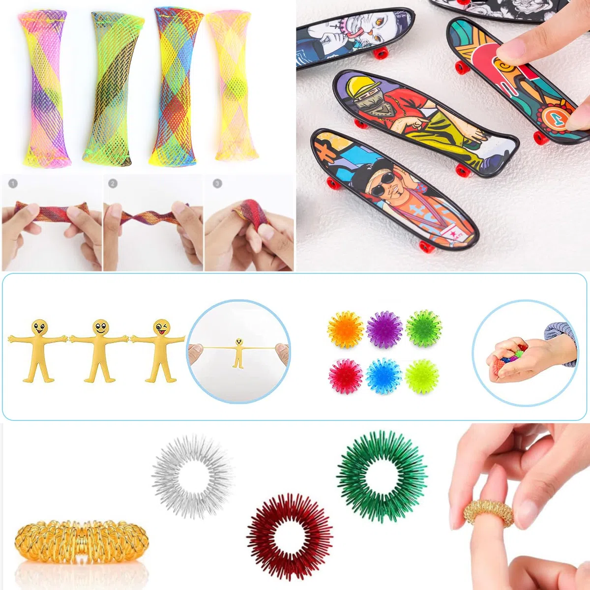 JUAUO 50 Pcs Giocattoli Fidget, Giocattoli Ansiolitici per Bambini e Adulti, Antistress per Autismo e Adhd, Set di Giocattoli Sensoriali per Feste di Compleanno Per Bambini