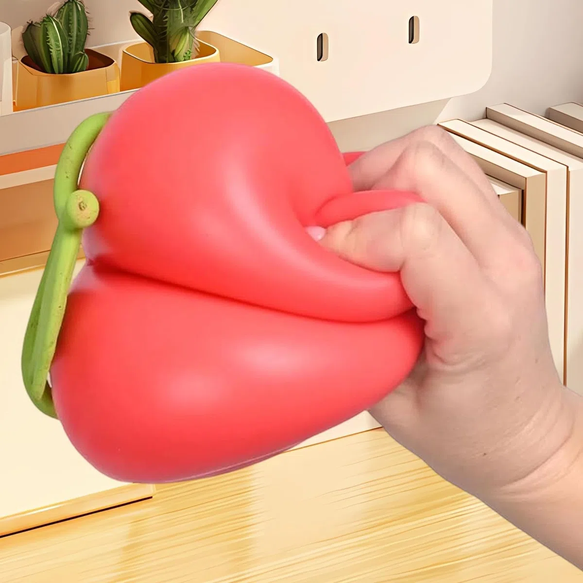 Giocattolo da spremere, Gadget antistress a forma di ciliegia con morbido silicone di rimbalzo, Giocattolo robusto in materiale Squish per il rilassamento dello stress, Simpatico gadget sensoriale per