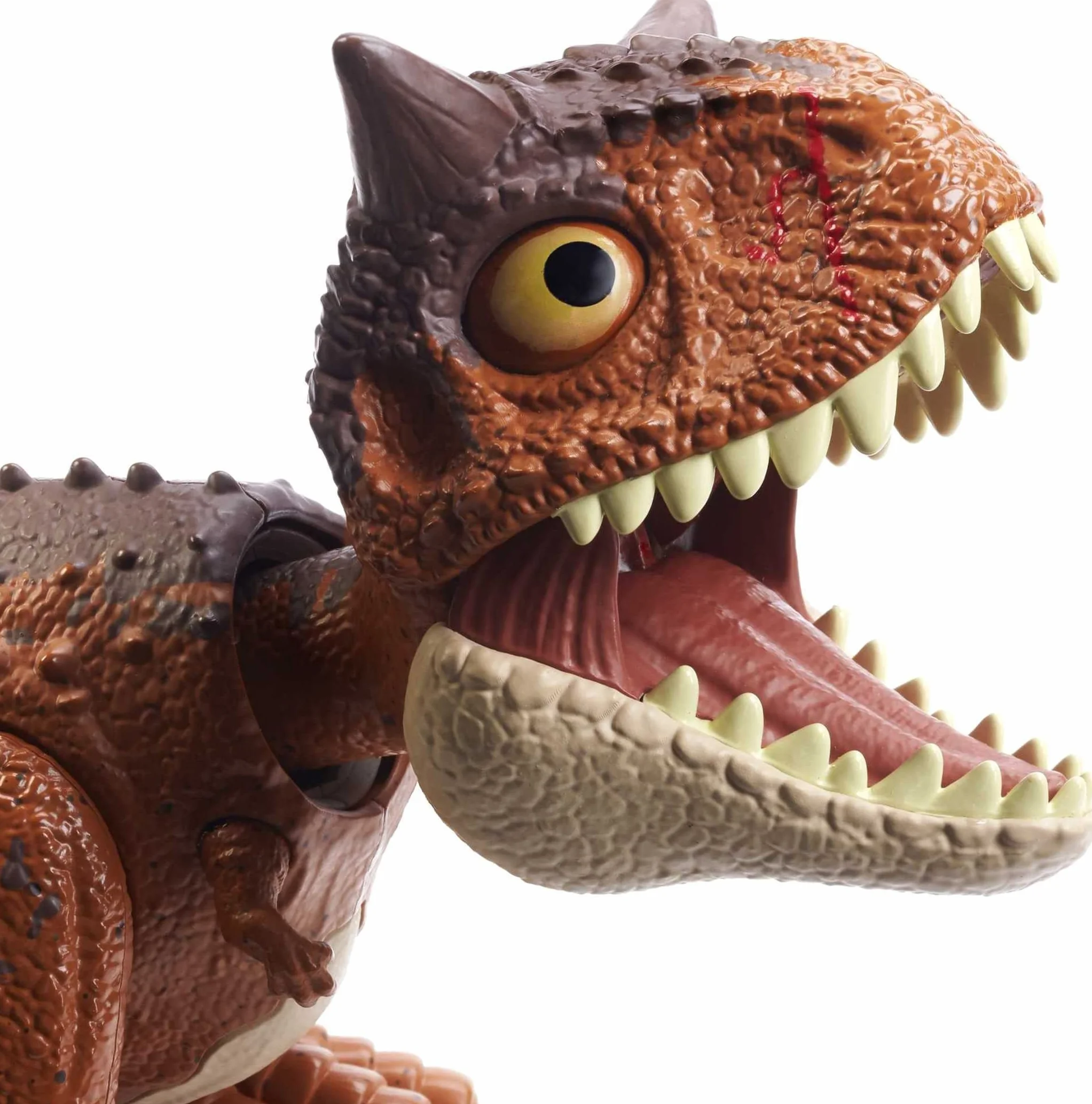 Jurassic World- Camp Cretaceous Morso Selvaggio Personaggio Carnotauro Toro Snodato, Giocattolo per Bambini 4+Anni, HBY85