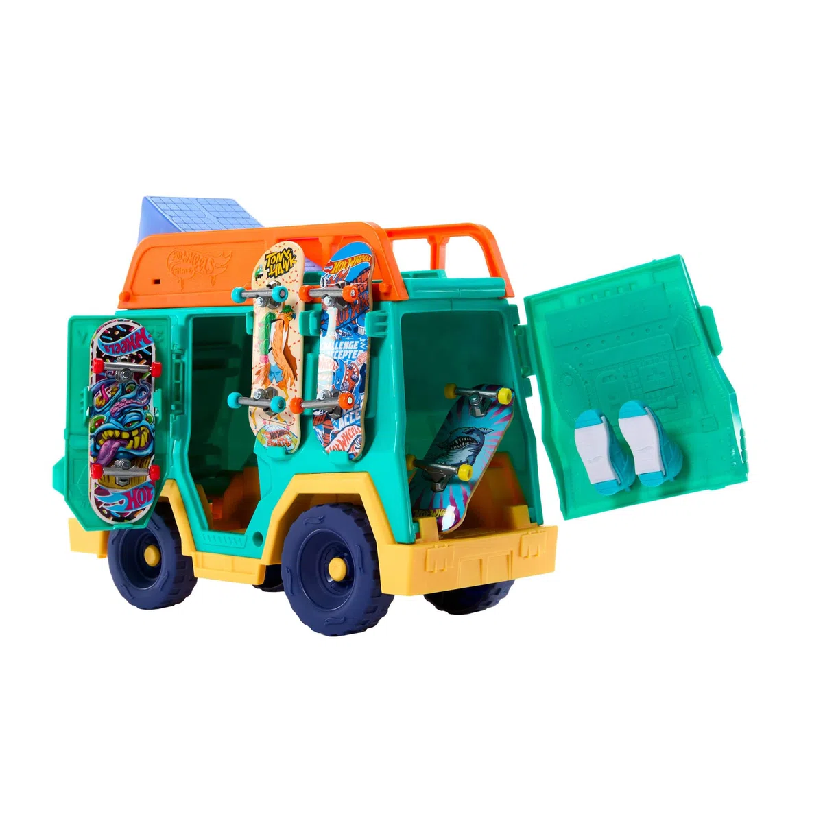 Hot Wheels Skate - Skate Van, set con veicolo, fingerboard e scarpine da skate rimovibili inclusi, realizzato in collaborazione con Tony Hawk, giocattolo per bambini, 5+ anni, JGG91
