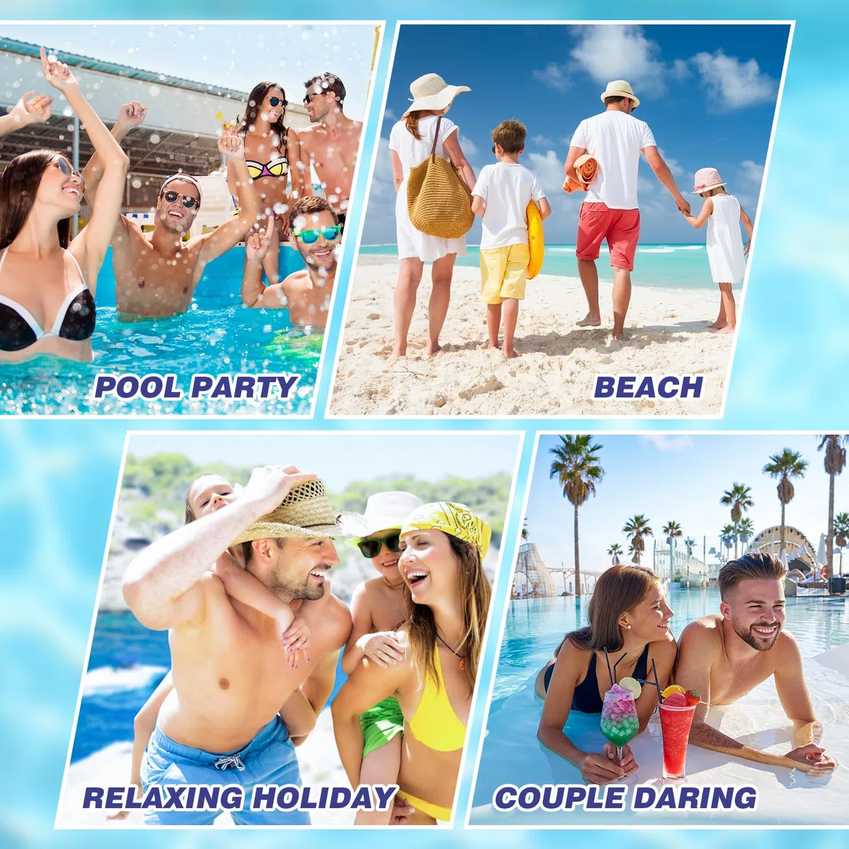 2 Pezzi Amaca galleggiante, Galleggiante Piscina, Materassino Piscina, 4-in-1 Materassino Gonfiabile Mare Piscina, Accessori Piscina, Sdraio Amaca Materassino Mare, poltrona gonfiabile piscina