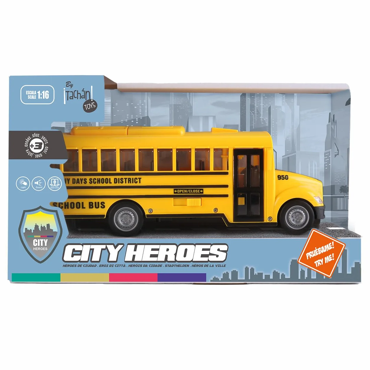 Tachan Autobus Scuola USA (CPA Toy Group 746T00868), Colore Giallo