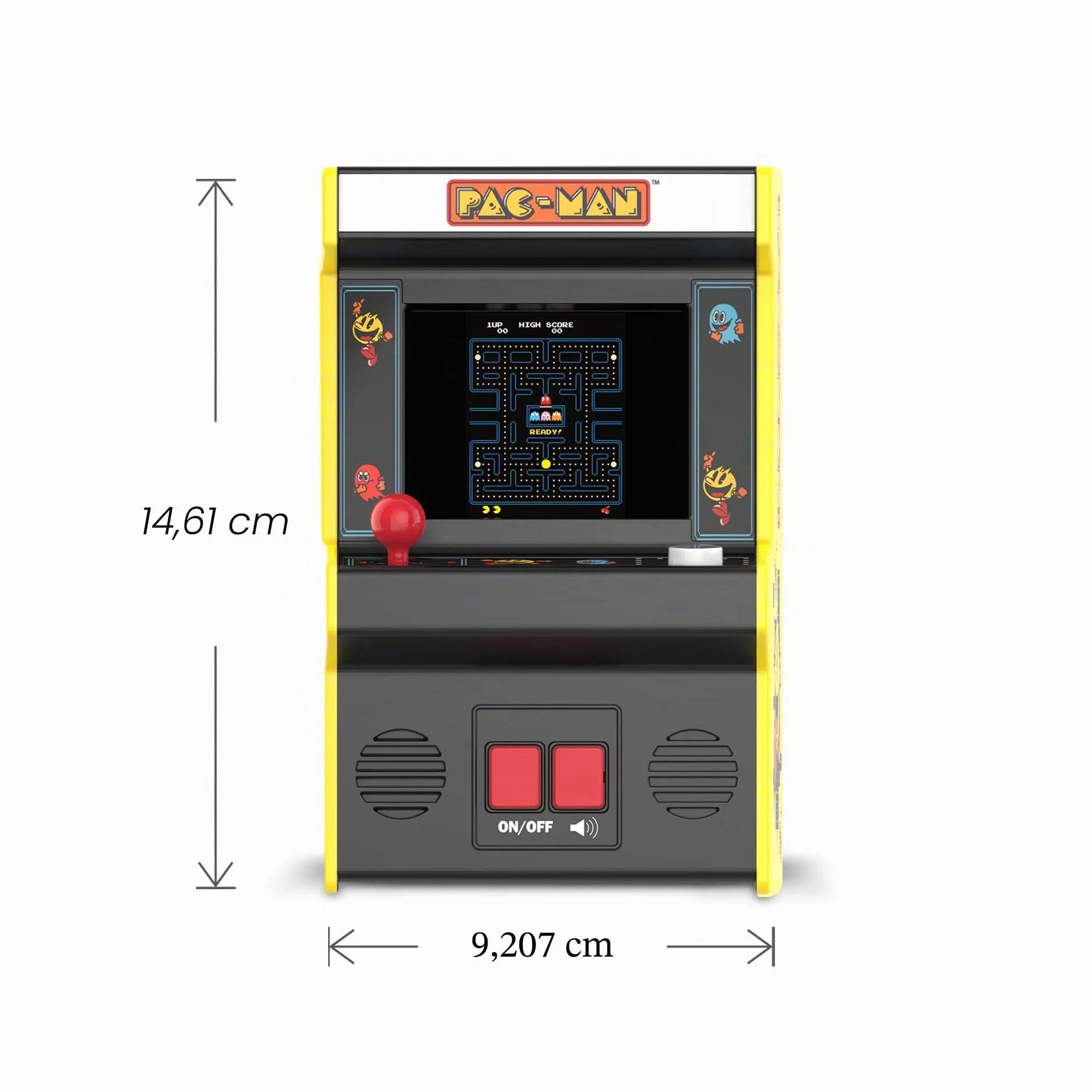 Macchina Arcade Mini Pac-Man™ di Basic Fun, Giocattolo Elettronico Retrò Classico con Nuovo Schermo a Colori TFT, Replica Autentica in Miniatura, Perfetto per Tutte le Età