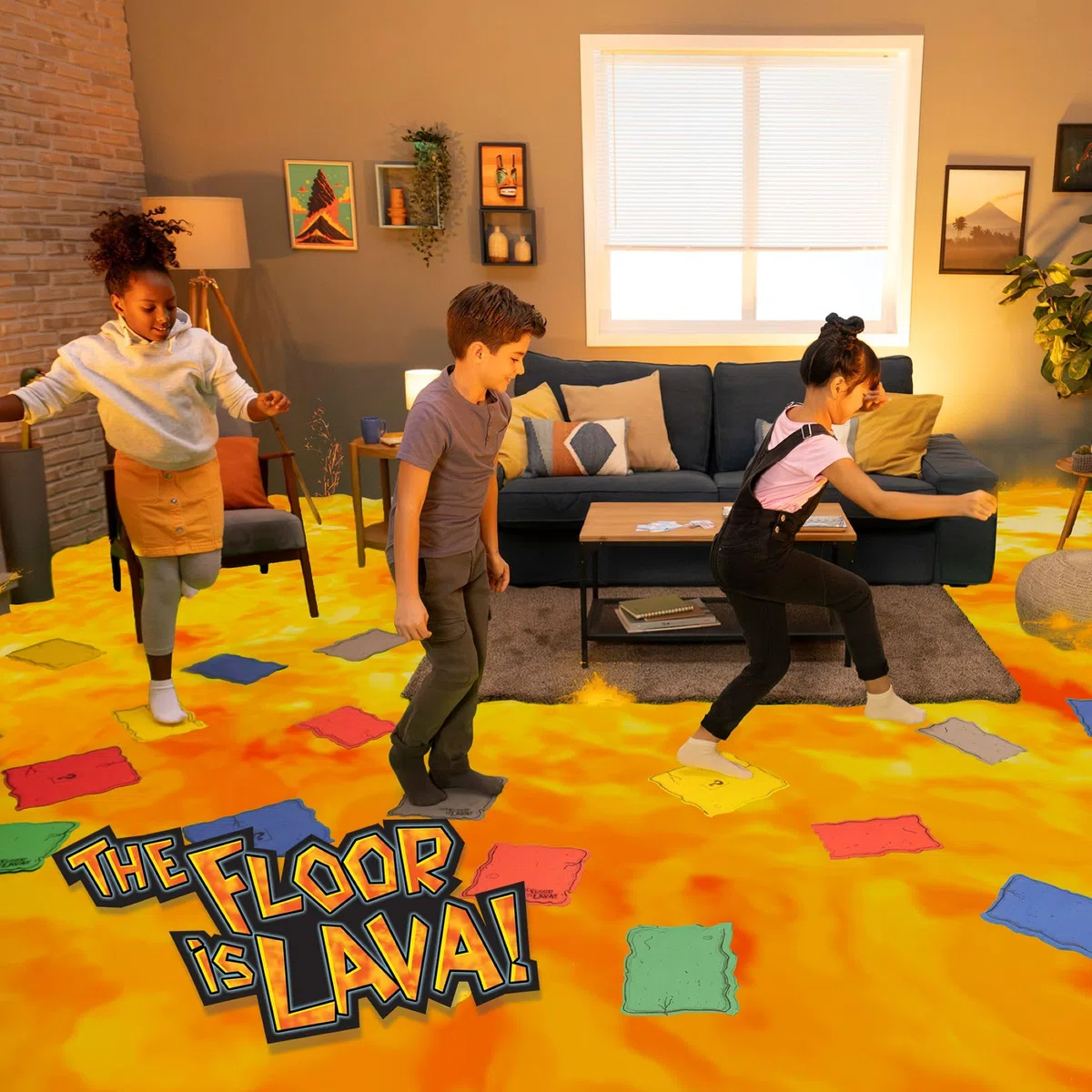 Goliath - THE FLOOR IS LAVA! - Gioco Interattivo per Bambini e Adulti - Stimola l'Attività Fisica e l'Immaginazione - Da 2 a 6 Giocatori - Dai 5 Anni in Su - Divertente e Coinvolgente - Multilingue
