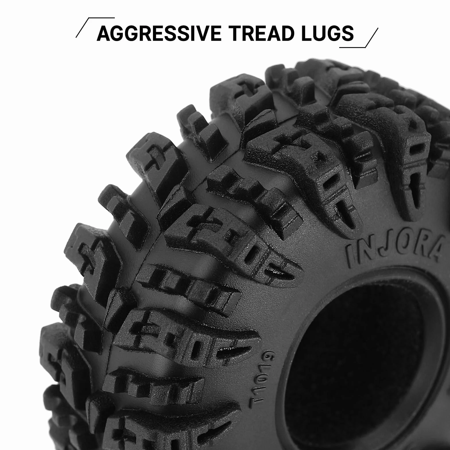 INJORA 1.0 Pneumatici - S5 Swamp Claw Mud Terrain Pneumatici per TRX4M AX24 SCX24 FCX24 1/18 1/24 RC Crawler Auto, 64 * 24mm,T1019