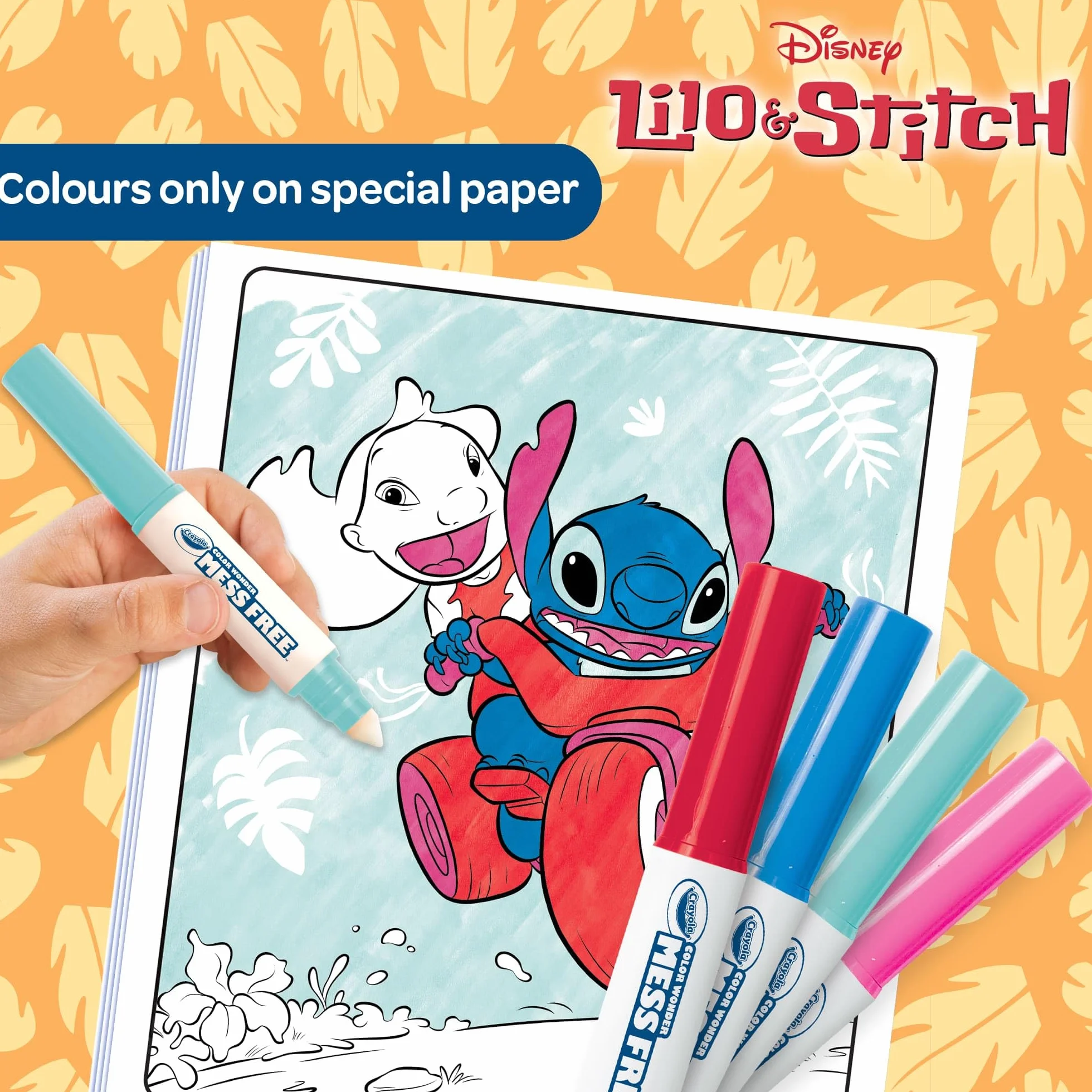 CRAYOLA - Color Wonder, Set Convenienza Colore Senza Macchia, Tema Lilo&Stitch, Attività Creativa per Bambini, età 3,4,5 Anni, 7502