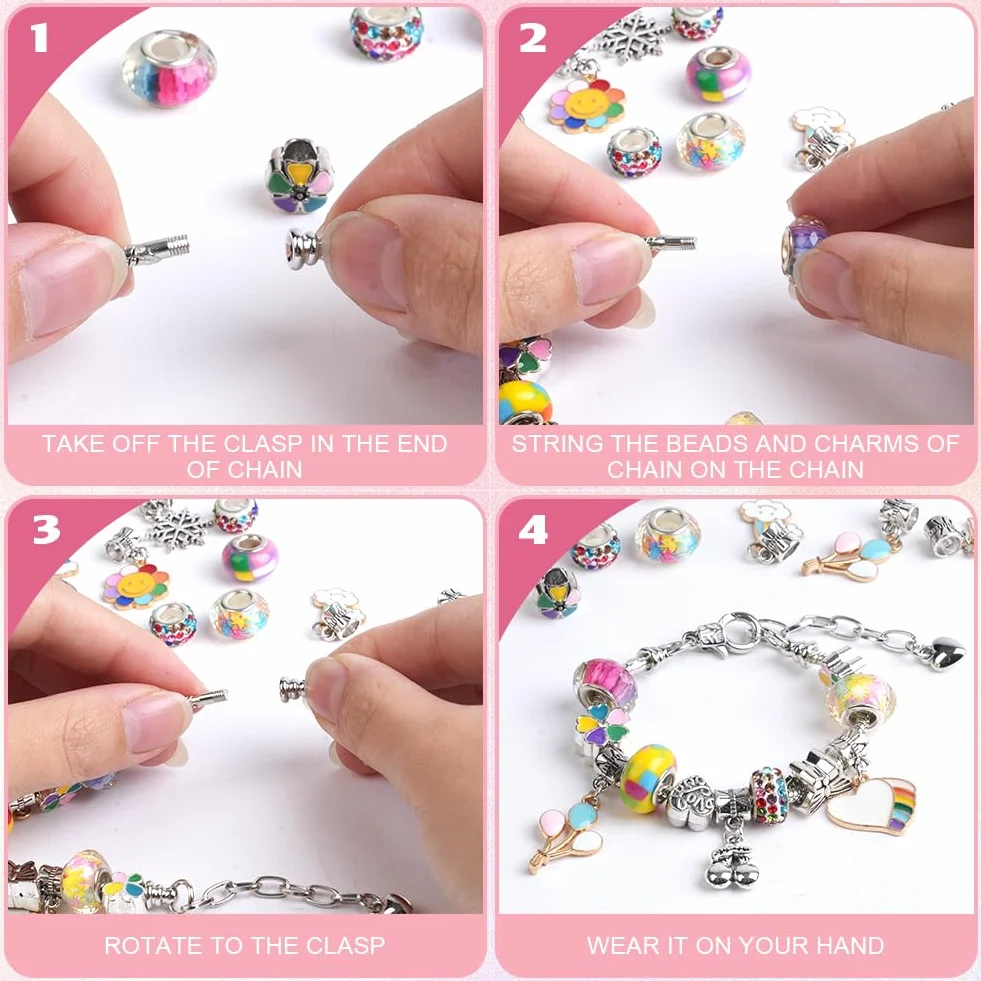 AUAUY Kit Braccialetti Fai Da Te Bambina, Adatto a Ragazze dai 15 Anni in Su, Kit Giochi Crea Braccialetti DIY, Idee Regalo Natale Originali, Crea Braccialetti Bambina, Regalo Compleanno Ragazza
