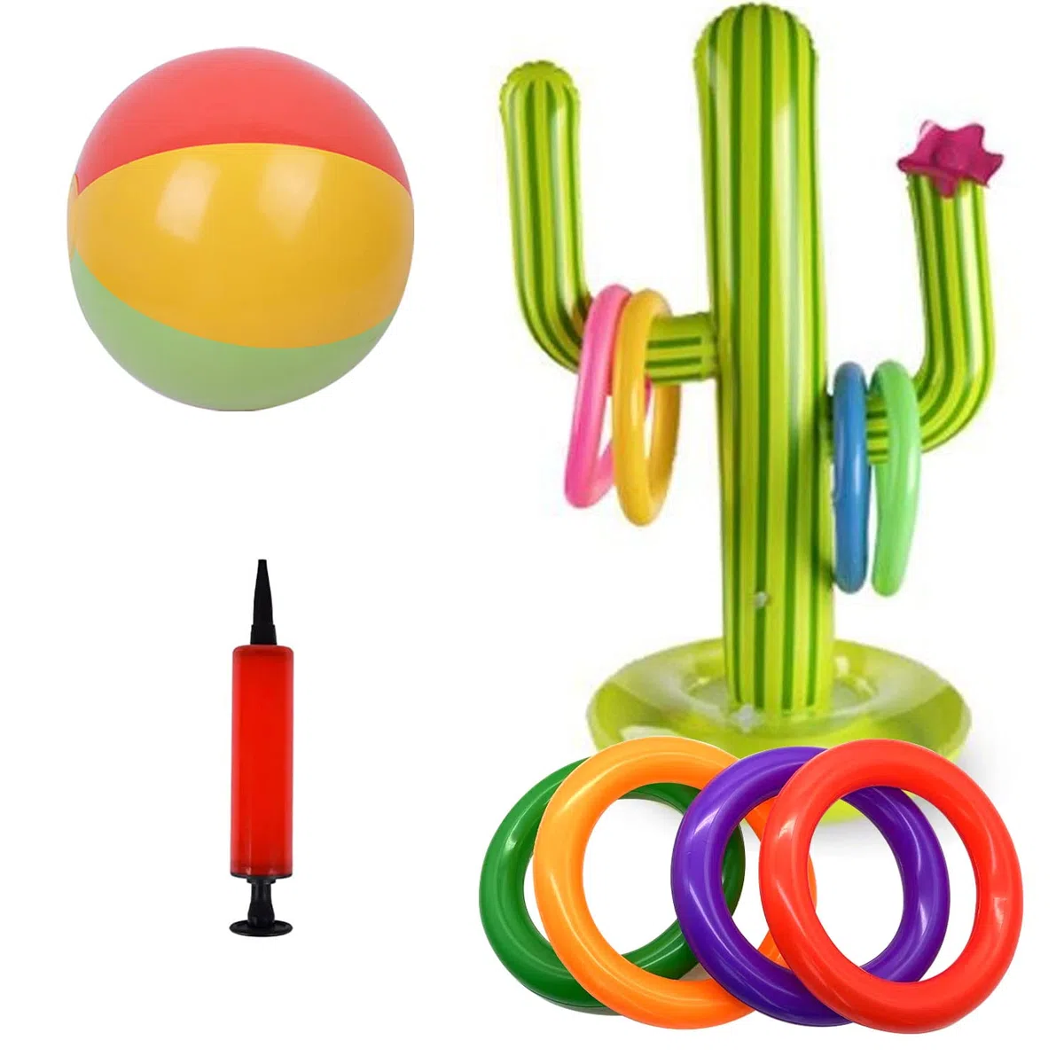 Set Giocattoli Gonfiabili Piscina, Cactus Gonfiabile per Le Feste Estive, Divertimento in Acqua , per Bambini, Adulti