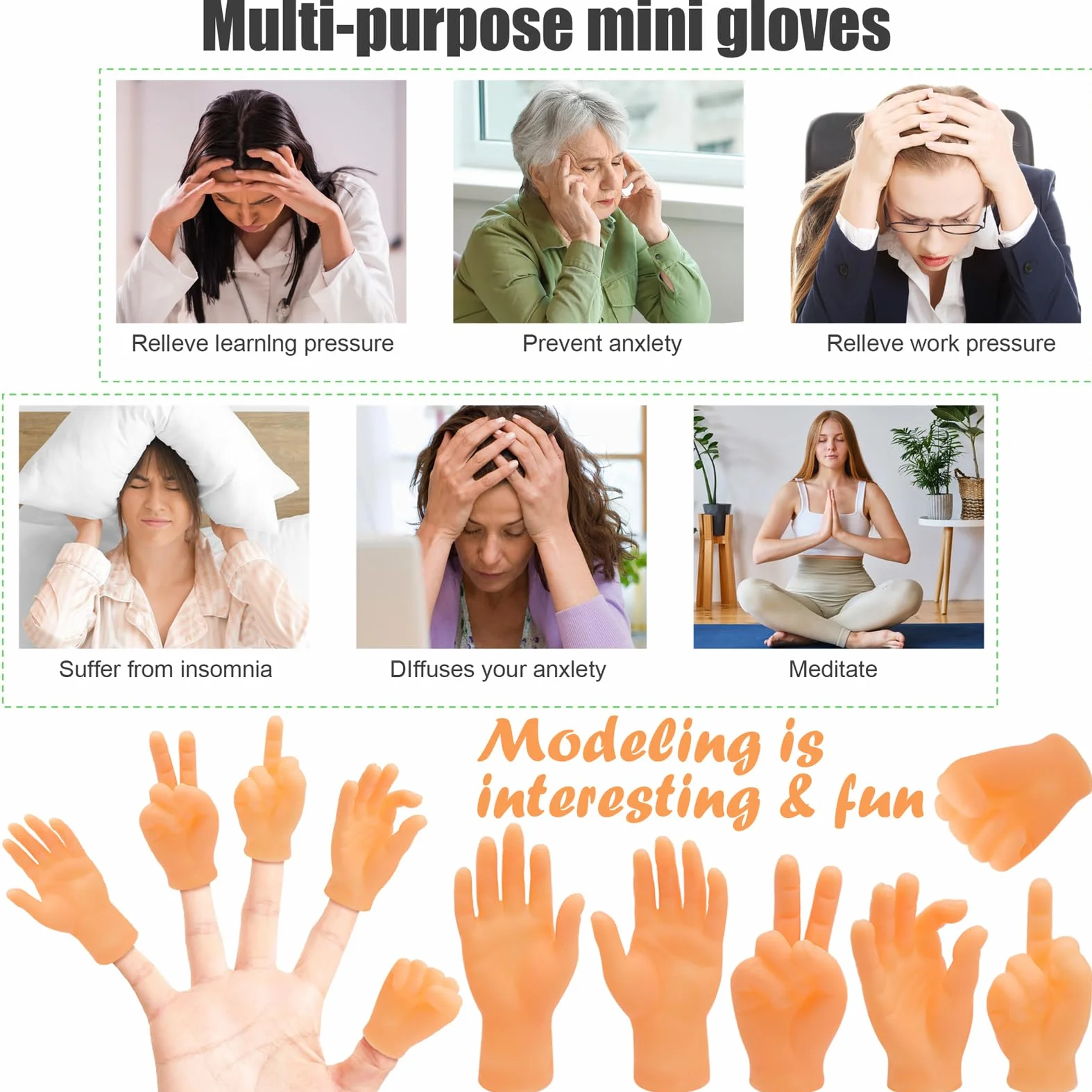 Mini Mani, 30 Pezzi Mani Minuscole Tiny Hands, Piccole Mani Manine Marionette da Dito, Mini Mani delle Dita per Famiglia Amico Giochi Festa Animale Domestico
