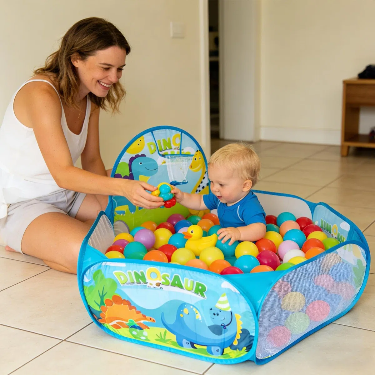 Piscina di palline, tenda pieghevole con cestino da basket, piscine con palline rinforzate, per interni ed esterni, camera, bambini e ragazze, compleanno e Natale