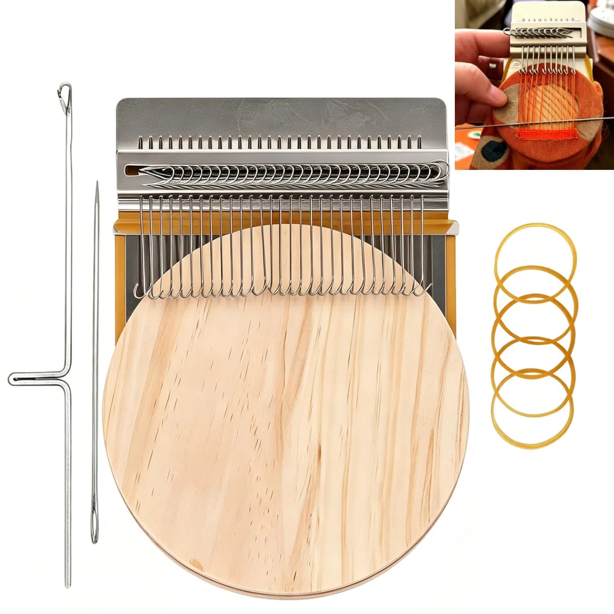 Frdhee Piccolo telaio per la riparazione dei calzini, Darning Loom Speedweve tipo di strumento per tessitura, piccola tessitura, patchmaker Loom Machine for Craft Art Repairing Kit (28 ganci)
