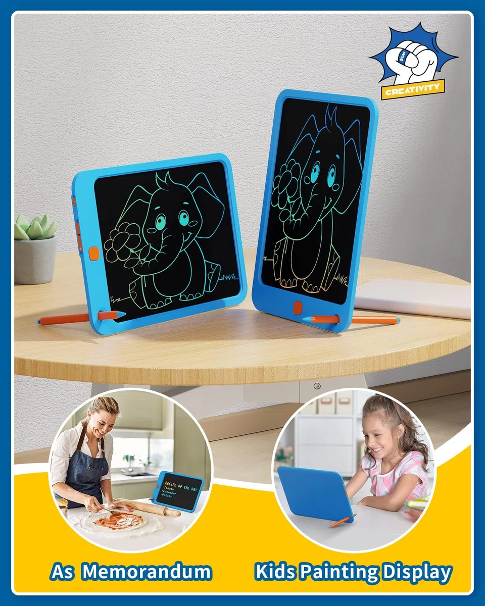 TEKFUN Tavoletta Grafica Bambini 10 Pollici, Lavagnetta Cancellabile Bambini Lavagnetta Magnetica, Bambin Giocattolo Giochi Regalo di Compleanno Bambina Bambino 2 3 4 5 6 + Anni (Blu)
