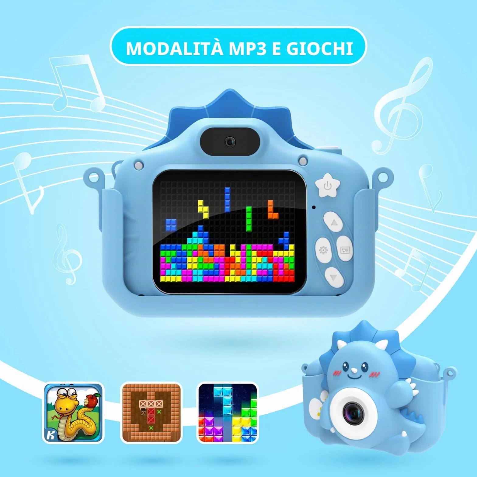 HiMont Macchina Fotografica per Bambini, 1080P Fotocamera Digitale con Scheda 32G & Schermo da 2,0", Selfie Videocamera, Regalo per Compleanno, Natale, Giocattolo per Bambini 3-12 Anni