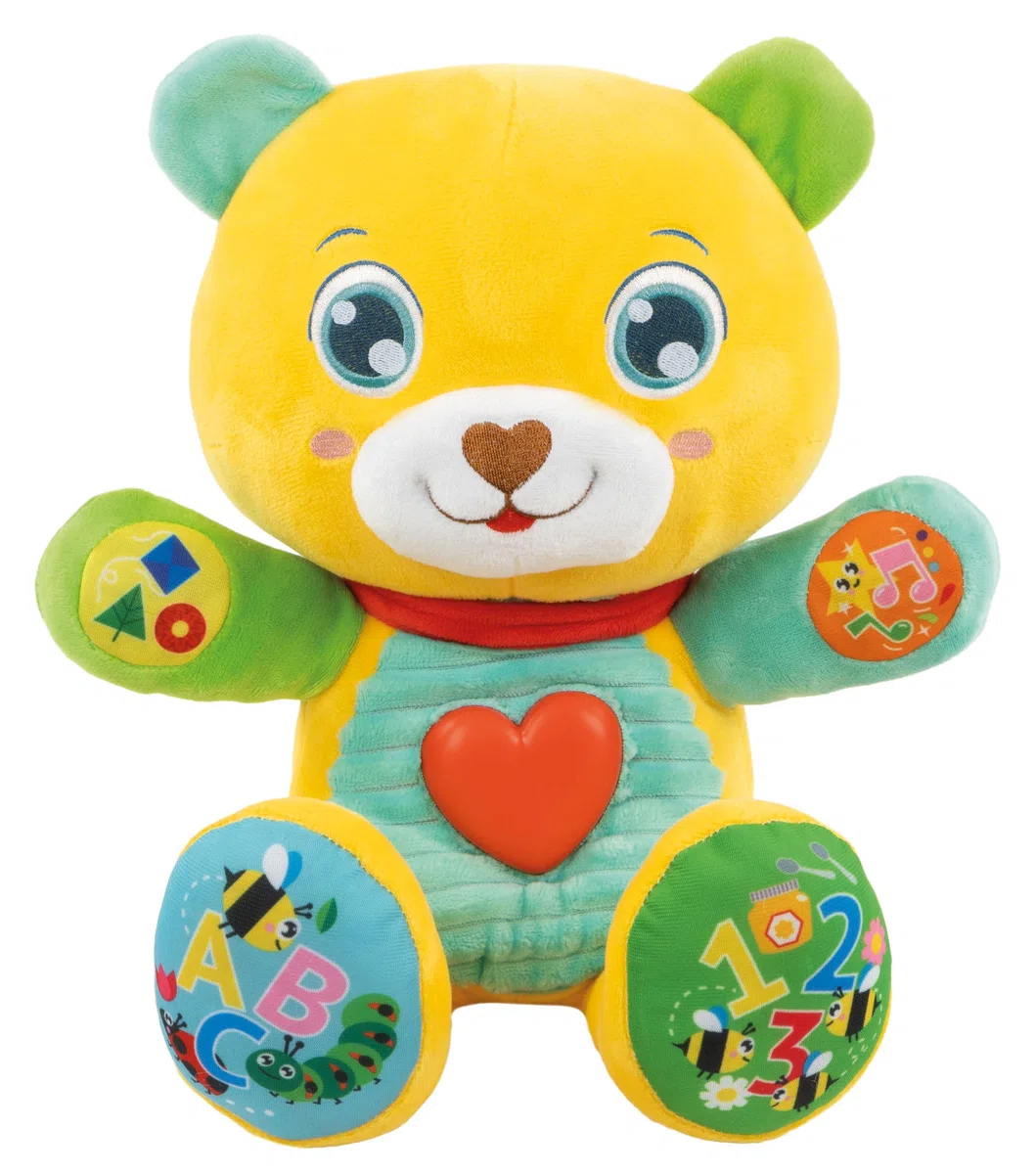 Clementoni Baby Lele Coccole e Parole, Peluche Interattivo Parlante per Bambini di 6+ Mesi, Centro attività Che Stimola Lo Sviluppo Sensoriale e Cognitivo, Lingua Italiana, 17965
