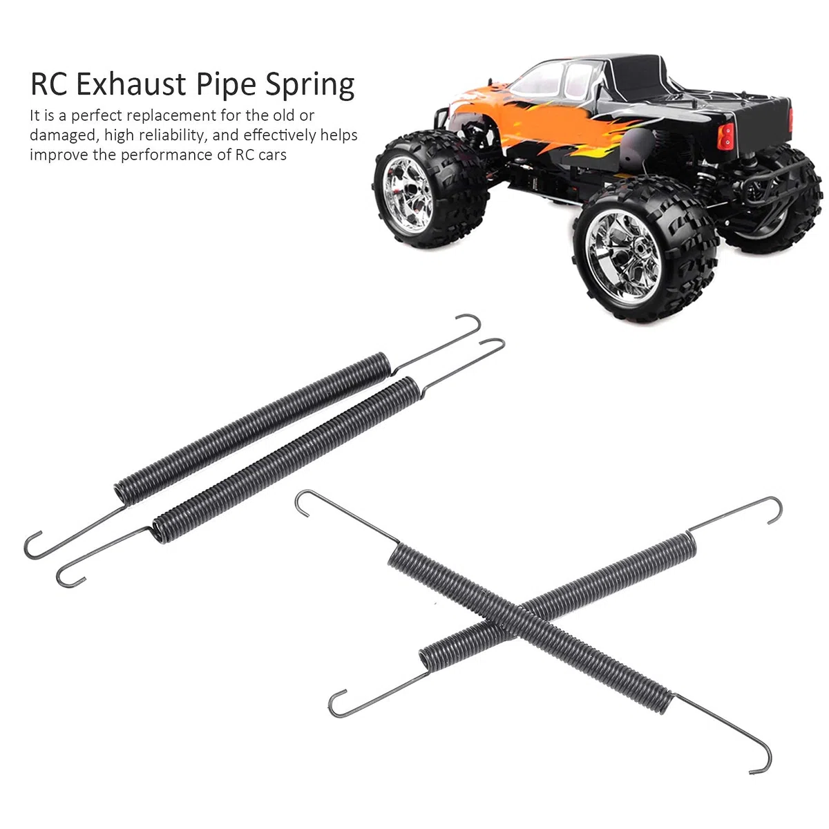 Molla per Tubo di Scarico RC, Resistenza alla Corrosione, 4 Pezzi Set, Accessori RC, RC Muffler Spring Set for Competizioni RC, Hobby, e Tutti i Modelli di RC Muffler
