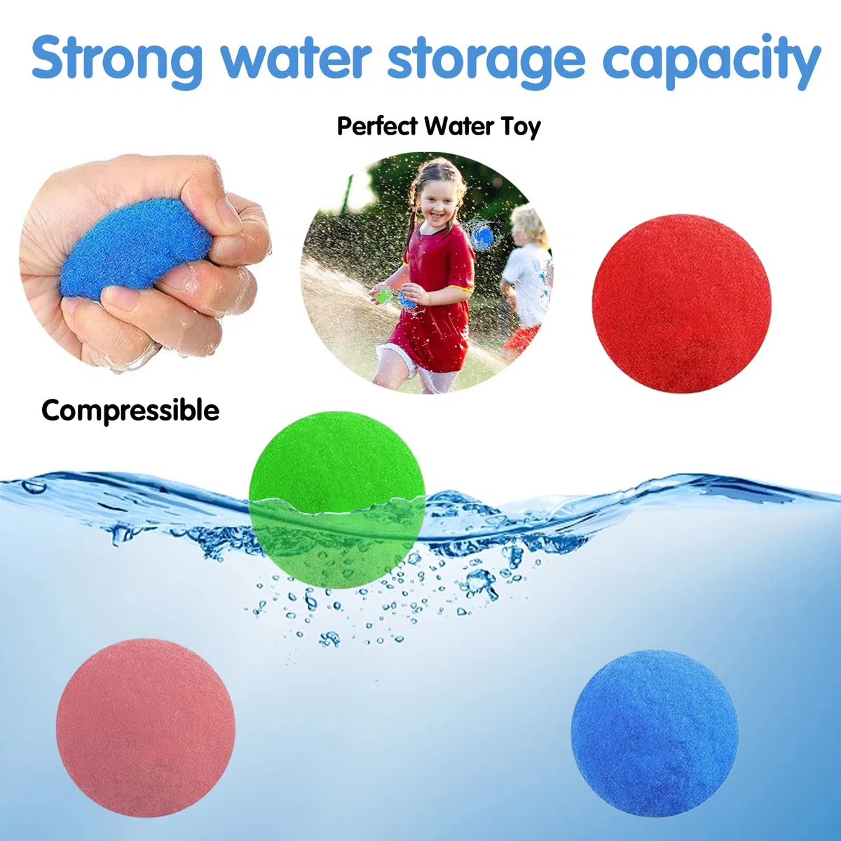 50 Pezzi Bombe d'acqua riutilizzabili, 30/40/50 Pezzi Bombe da Acqua Palloncini Facile da Riempire, Diametro 5 cm,Bombe d Acqua per Bambini,Adatti per Estivi Piscina Spiaggia Giardino Palloncini Gioco