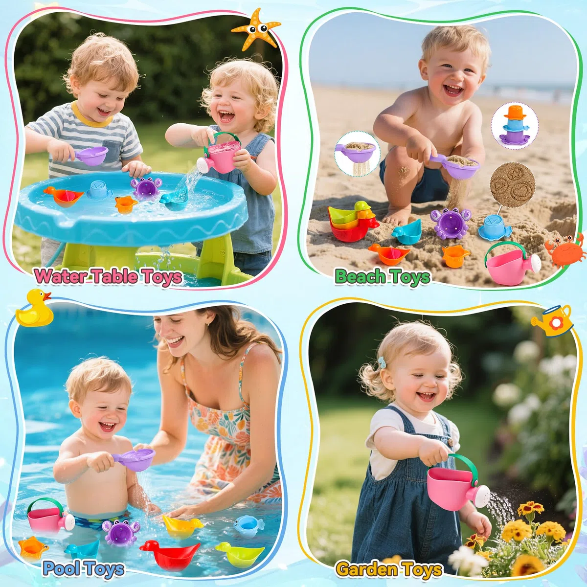Fajiabao Giochi Bagnetto Neonato 1 2 Anni Antimuffa, Giochi Vasca da Bagno Bambini, Giochi Bambini 1 2 3 Anni, Giochi Acqua, Giocattolo per Piscina, Giocattolo Spiaggia