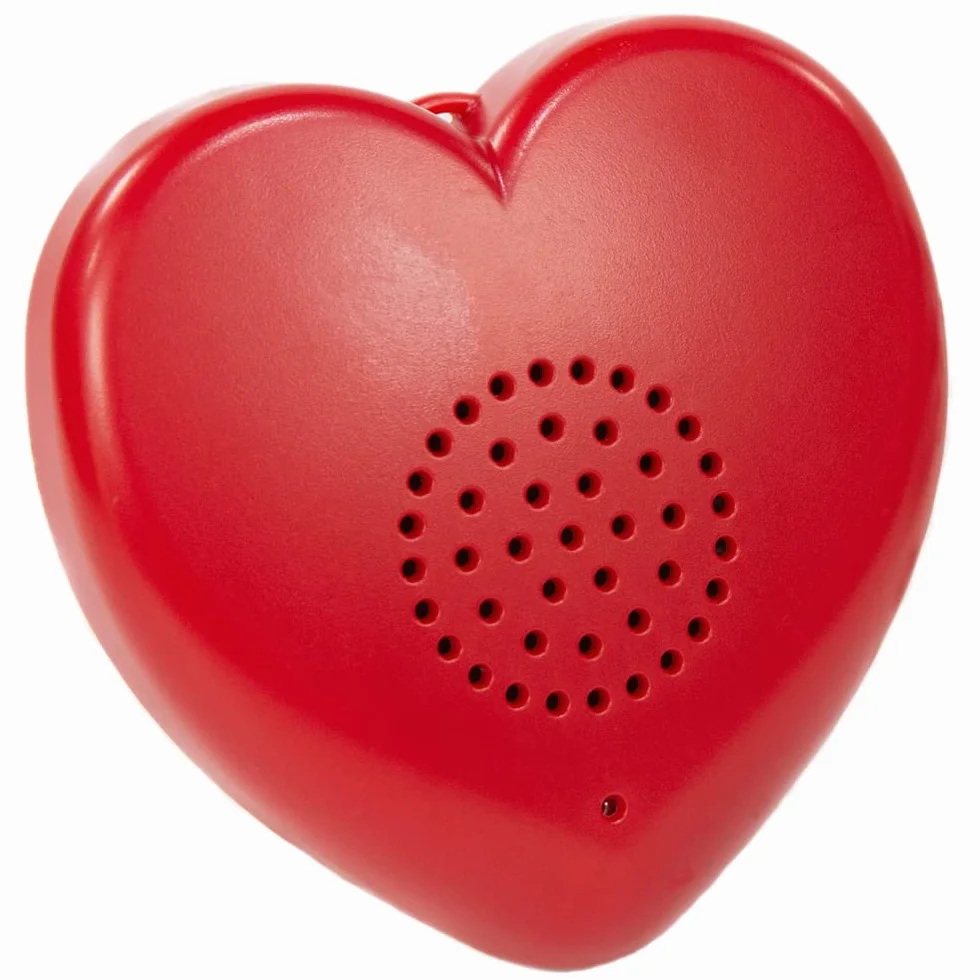 Prodotti parlanti, pulsante audio registrabile Talking Heart Voice, 2 minuti. Crea il tuo orsetto della memoria personalizzato,il peluche parlante o il ricordo del battito cardiaco del bambino (rosso)