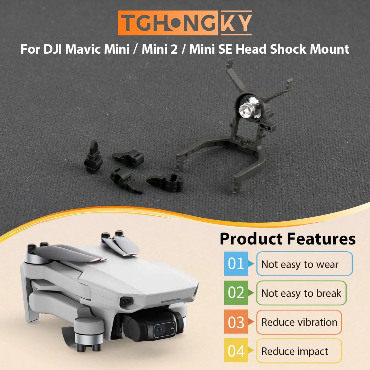 Supporto Ammortizzatore cardanico Antiurto Compatibile con DJI Mini 2/SE/mini Staffa Di Assorbimento Delle Vibrazioni del Giunto Cardanico con Strumenti