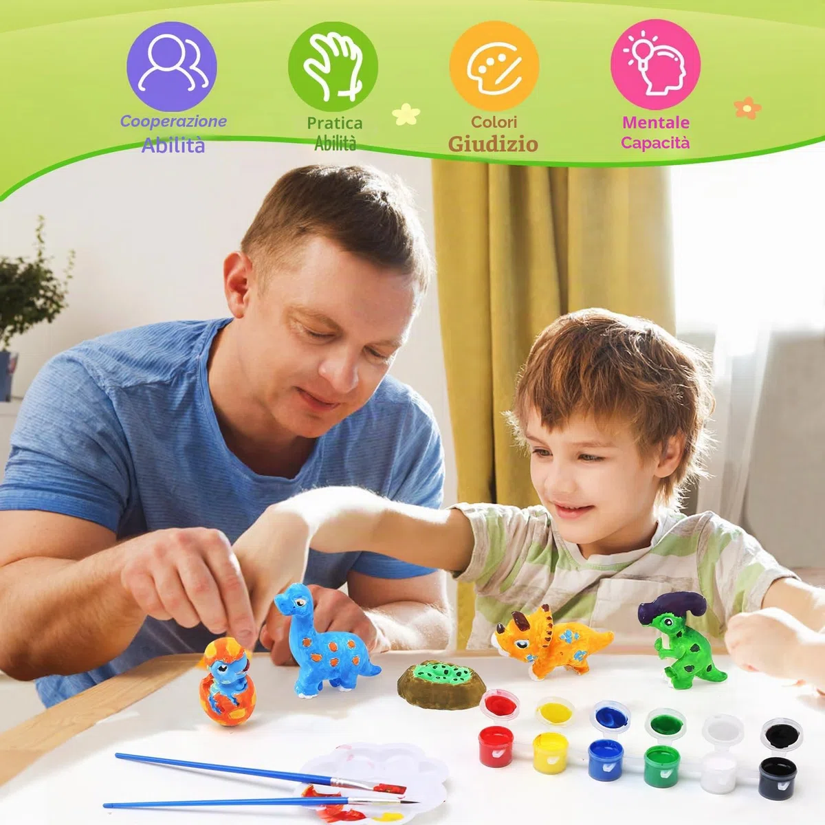 BelleStyle Dinosauro Giocattolo Bambini, Set Pittura di Malta Lavoretti Creativi Giochi Bambini, Kit Disegno di Artigianato Regalo Compleanno Natale per Ragazze e Ragazzi 5 6 7 8 9 10 11 12 Anni