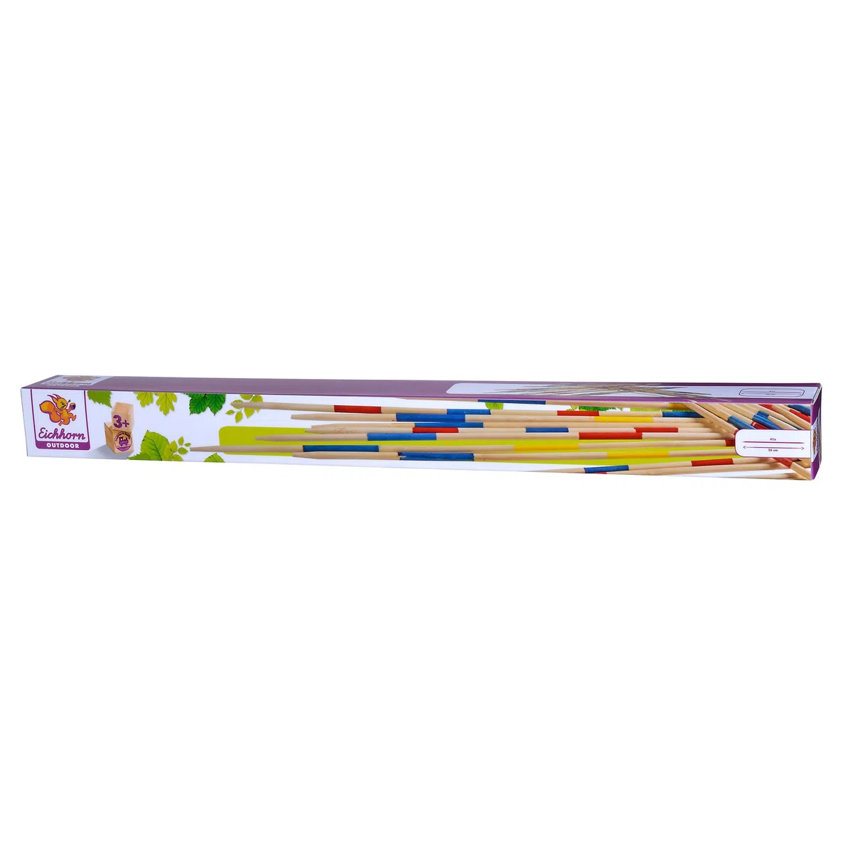 Eichhorn – Outdoor Mikado – Composto da 41 Bastoncini da Gioco da 50 cm di Lunghezza, con Istruzioni per Il Gioco, in bambù, Adatto per Bambini dai 3 Anni in su