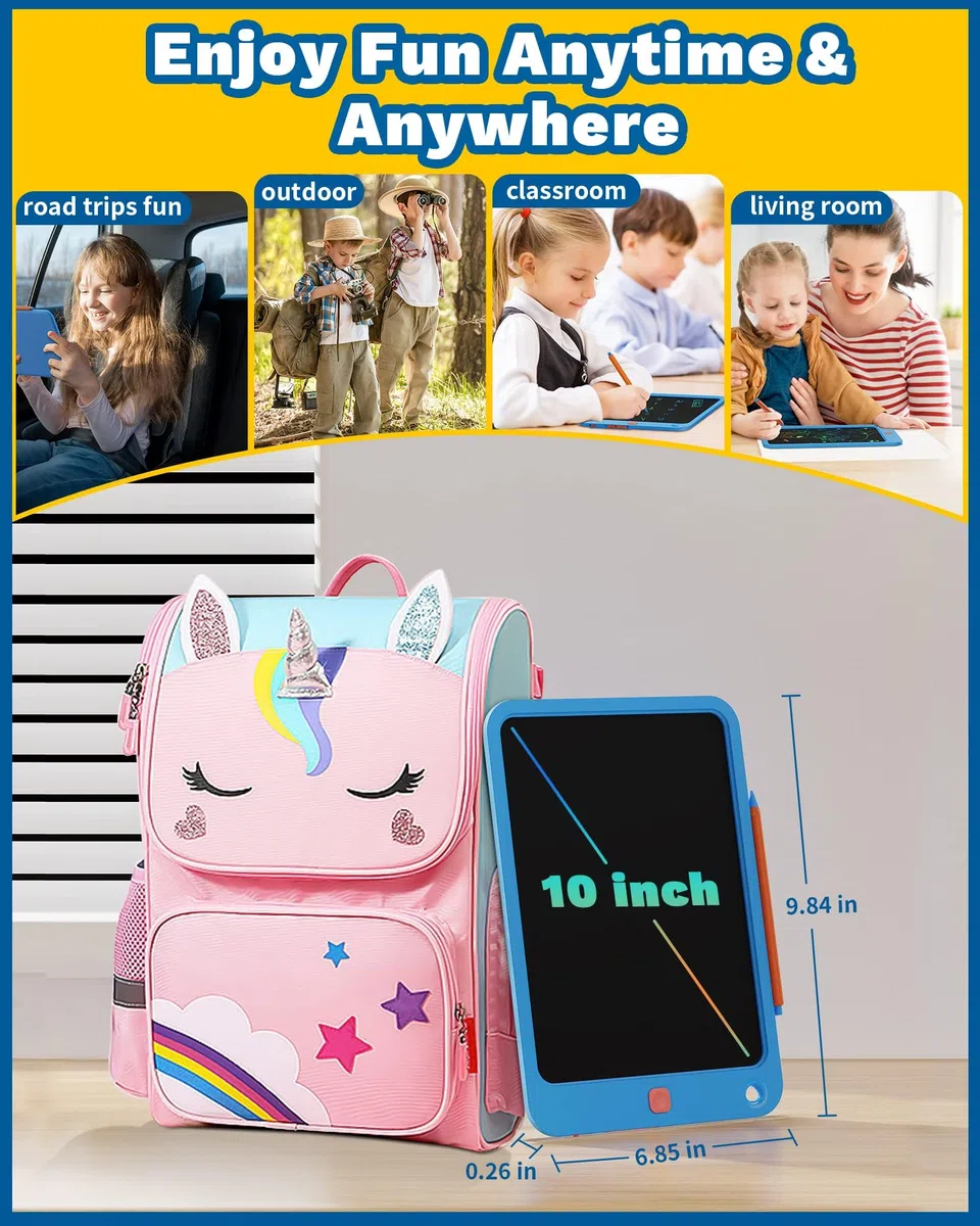 TEKFUN Tavoletta Grafica Bambini 10 Pollici, Lavagnetta Cancellabile Bambini Lavagnetta Magnetica, Bambin Giocattolo Giochi Regalo di Compleanno Bambina Bambino 2 3 4 5 6 + Anni (Blu)