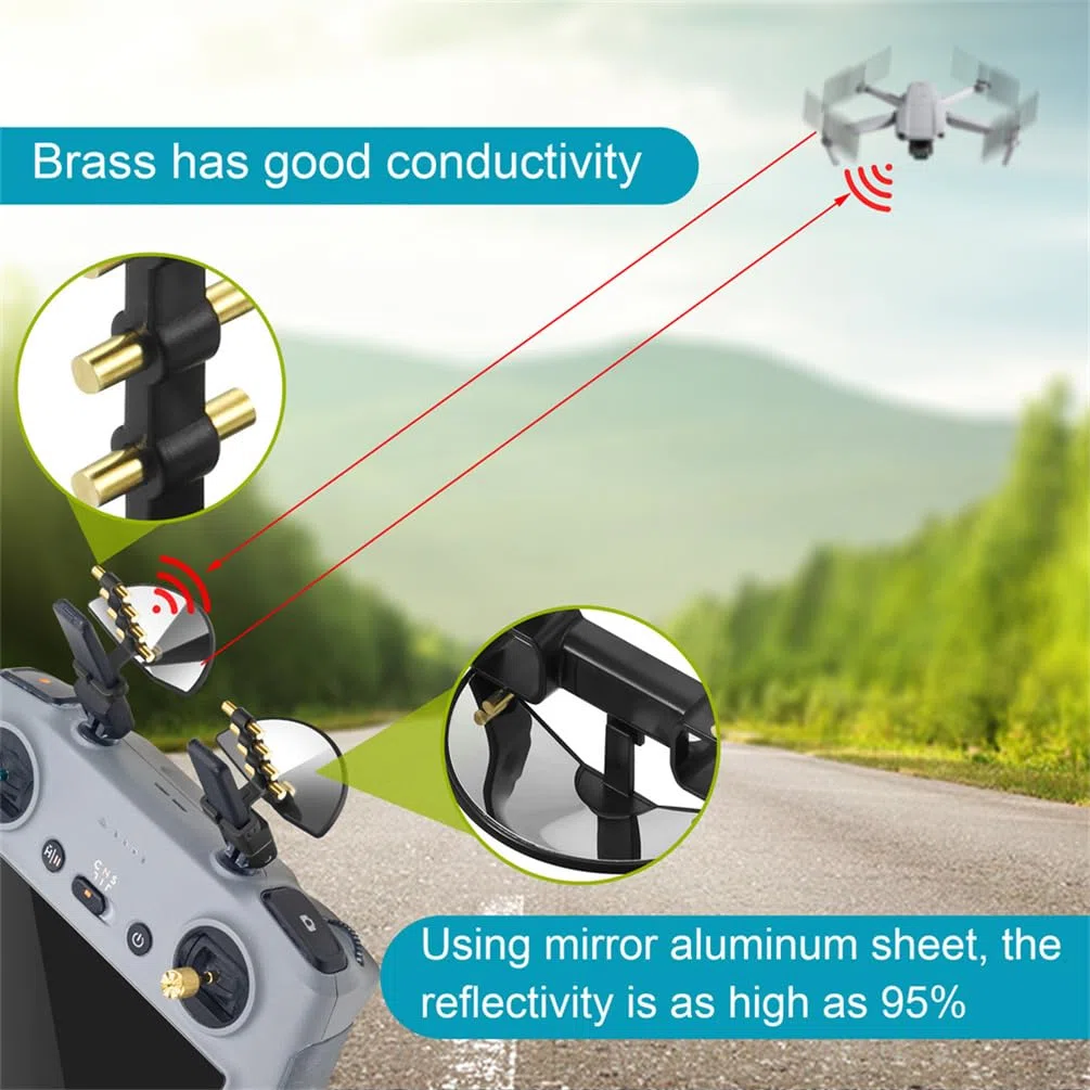 RC Signal Booster Range Extender per DJI Mini 4 Pro/Air 3 RC2, per Mavic 3 Pro Cine Telecomando Amplificatore di Segnale Antenna Accessorio