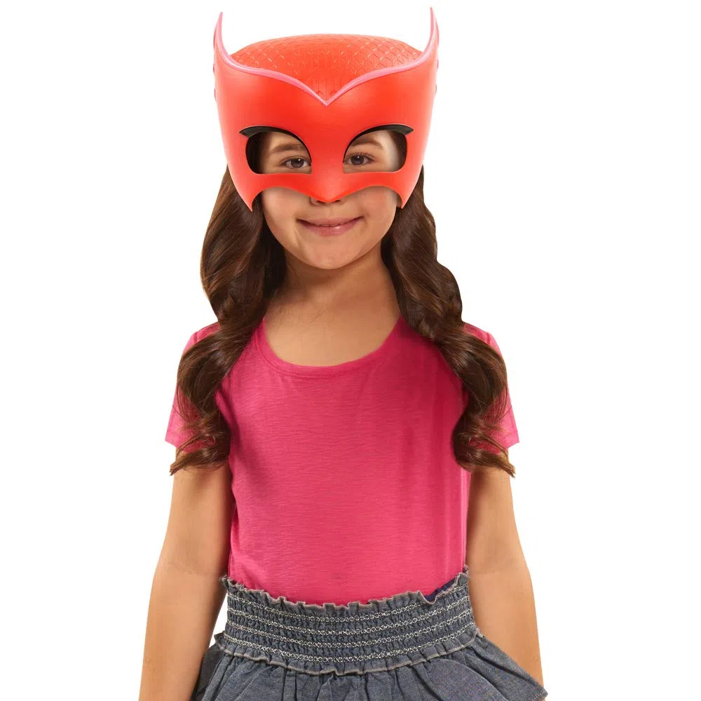 Simba 109402092 PJ Masks Maschera Gufetta con elastico per travestimento, 20 cm, per bambini dai 3 anni, rosso