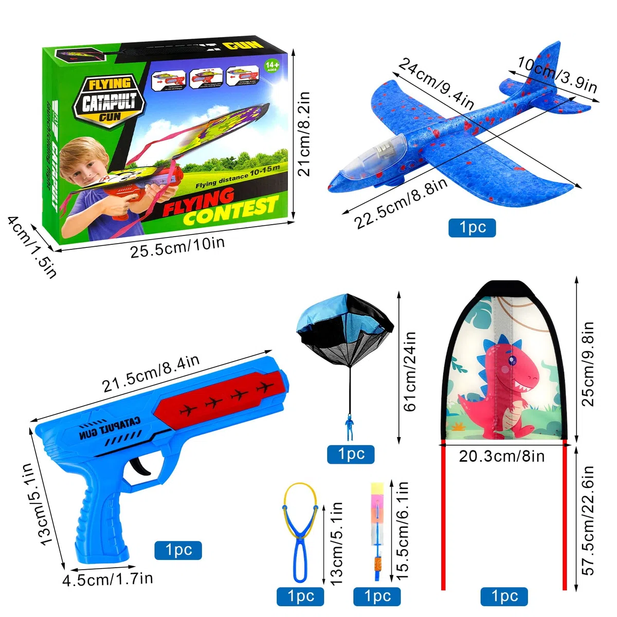 TaimeiMao Aereo Polistirolo con Pistola Catapulta, Aquilone Aereo per Bambini, Catapulta Giocattolo Aereo, Aliante Giocattolo per Bambini, Aerei Alianti in Volo, Aereo Polistirolo da Lancio