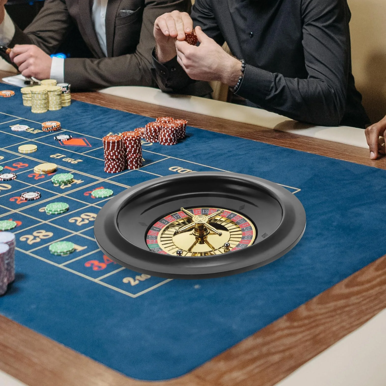 Ifundom Ruota della Roulette da 10 Pollici - Gioco da Poker da Tavolo Russo Rotante in Plastica - Prop per Feste