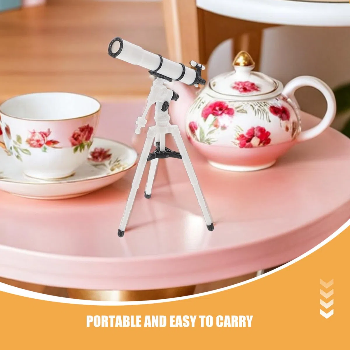 BESPORTBLE Telescopio per casa delle bambole: ornamento in miniatura con treppiede - mini binocolo tascabile, giocattolo educativo per la prima infanzia, decorazione per foto