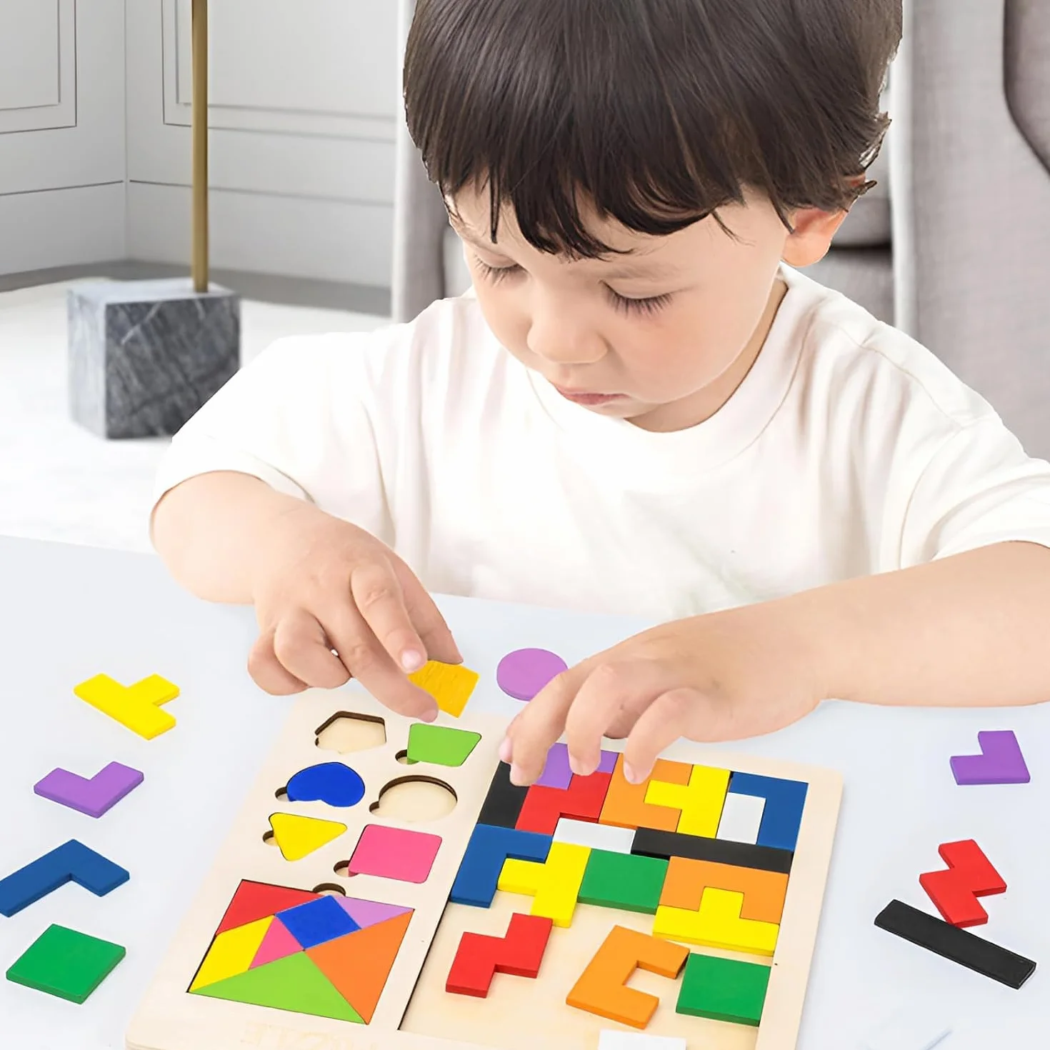 Giochi Bambini 3 4 5 6 Anni, Tangram Bambini Puzzle di legno Giochi Montessori 3 4 5 6 Anni Puzzle Bambini 3 4 5 6 Anni Regalo Bambina 3-6 Anni Giocattoli Bambini 3-6 Anni Gioco Educativo Giochi