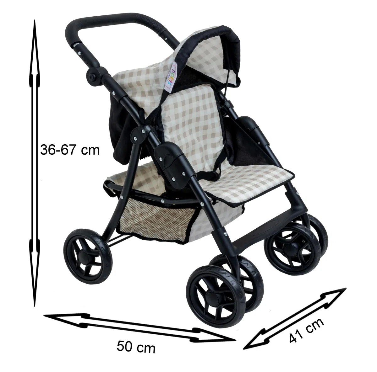 Doris - Passeggino per bambole Passeggino - Passeggino per bambole - Ruote girevoli, maniglia regolabile, cabina pieghevole, leggero e stabile, regalo perfetto per una bambina
