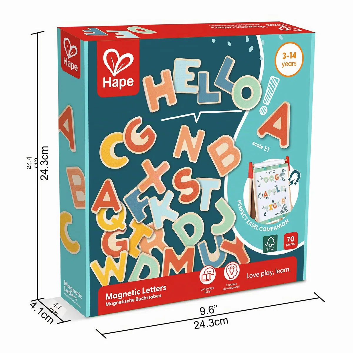 Hape Lettere magnetiche - magneti in Legno, per Bambini dai 3 Anni in su