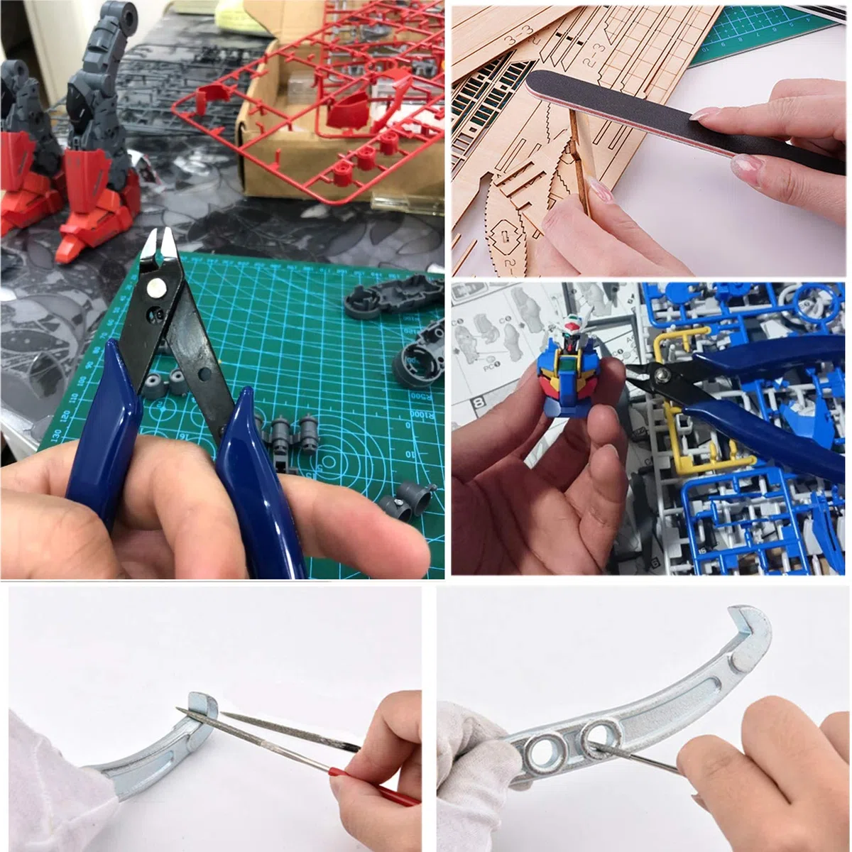 HSEAMALL 15PCS Gundam Model Tools Kit Hobby Building Craft Set per la riparazione e il fissaggio di modelli di base